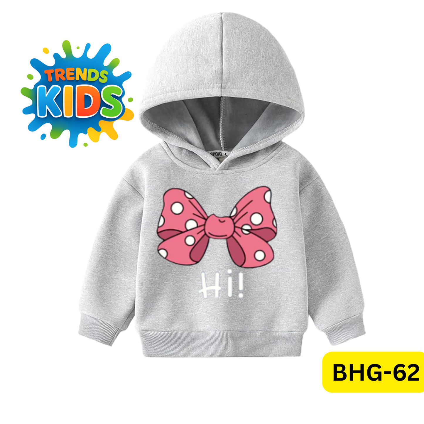 Pink Bow Kids Hoodie – BHG-62 | Cute Winter Sweatshirt | Trends Kids