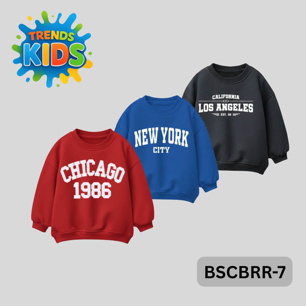 Sweatshirt Combo – 3 Pack City Series (BSCBRR-7) | Chicago, New York & Los Angeles Designs