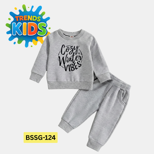 Cozy Winter Vibes Set (BHN-124) | Kids Sweatshirt & Jogger