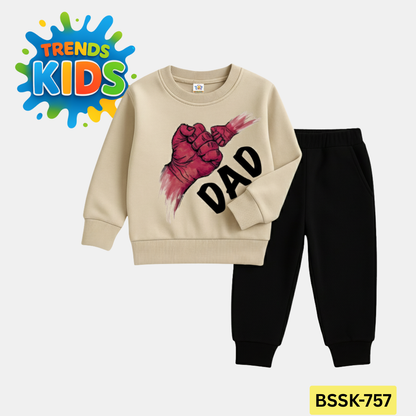 👨‍👦 Dad & Son Fist Bump  Kids Sweatshirt & Jogger Set