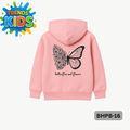 Butterflies Kids Hoodie – Soft Pink | Winter Fleece