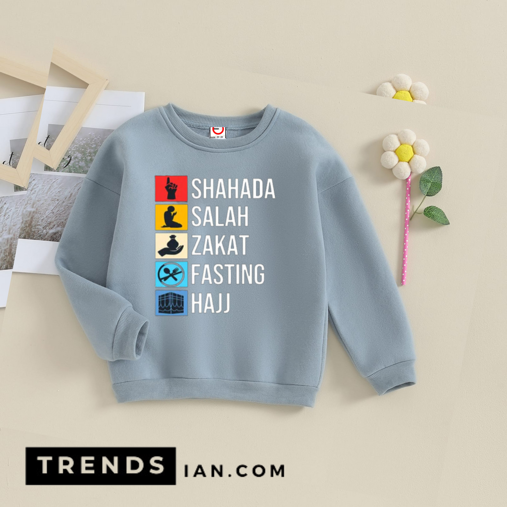 5 Important Things In Islam  Sweatshirt Kids Boys & Girls