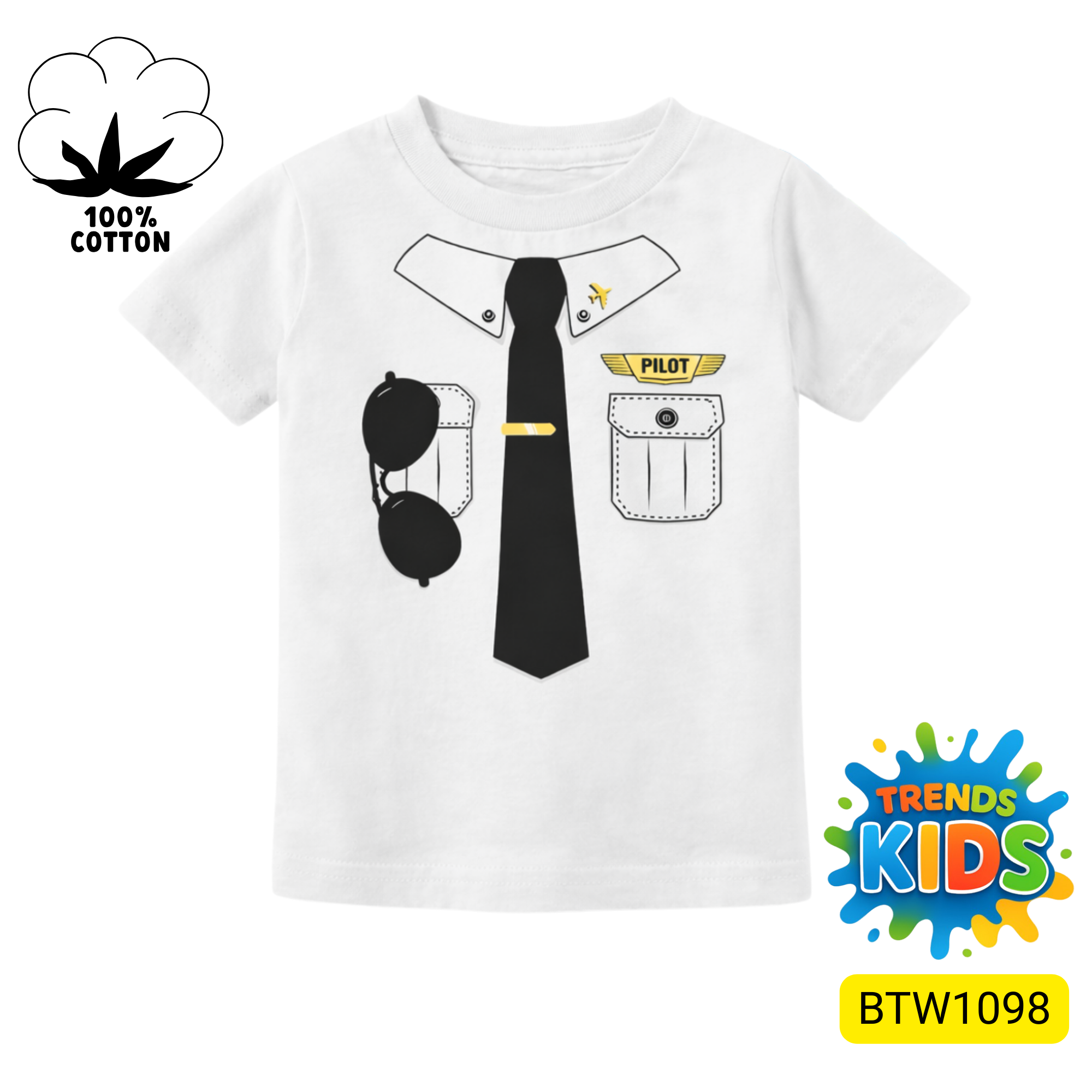 Basic Cotton T-Shirt for Baby & Kids – Pilot Print