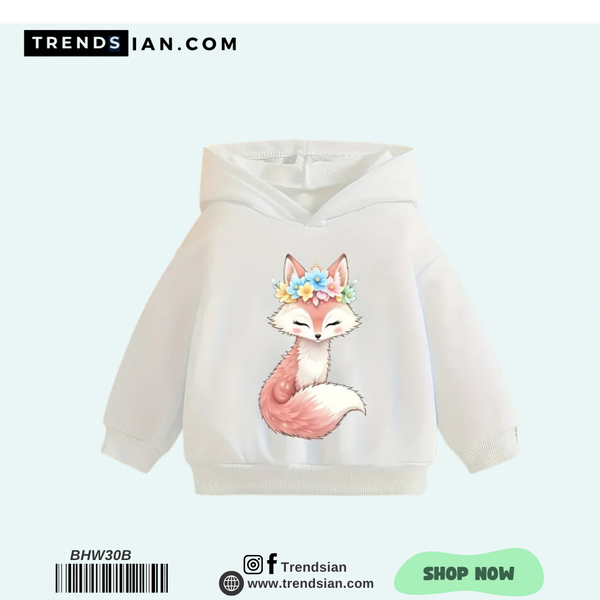 Kids white squirrel  Hooded  Boys & Girls Dt58