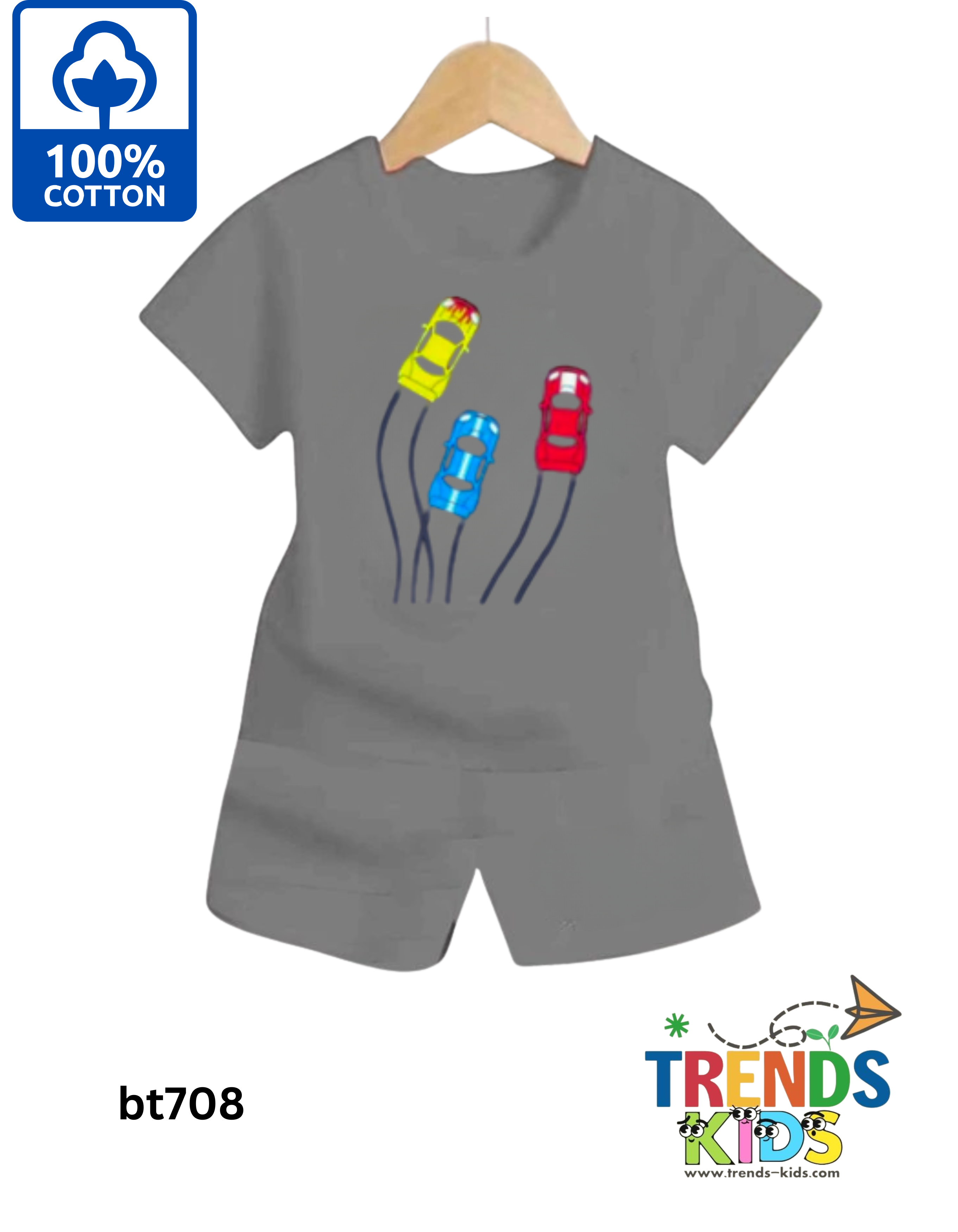3 Cars  Cotton Set  T-Shirt & Pants