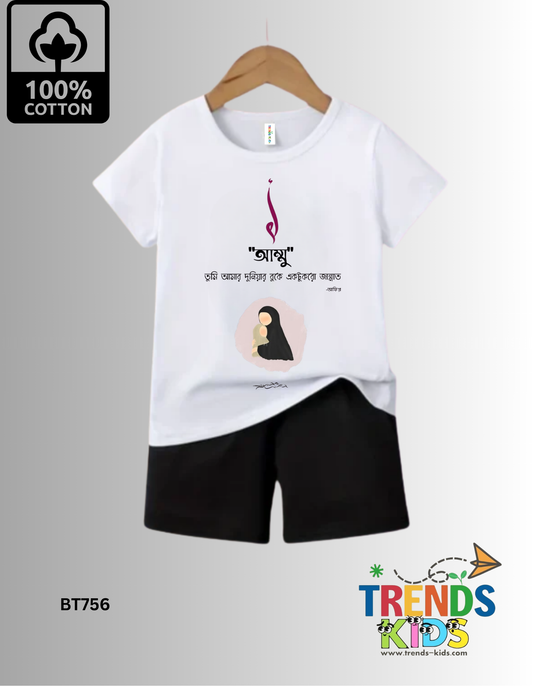 Mother Holding Her Chil T-Shirt & Pants  Set