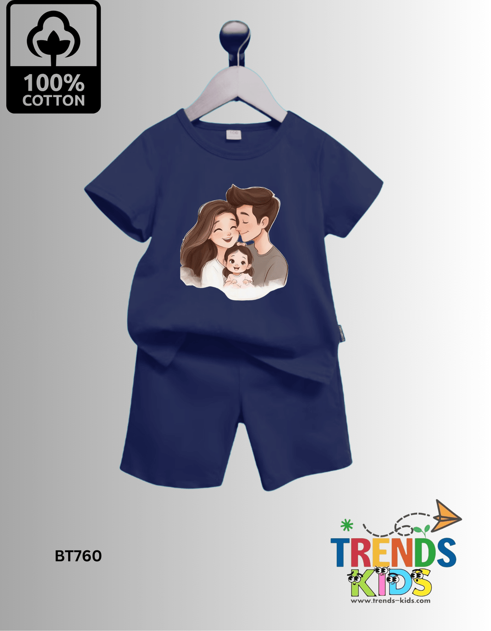 Family Love T-Shirt & Pants Navy Blue Set