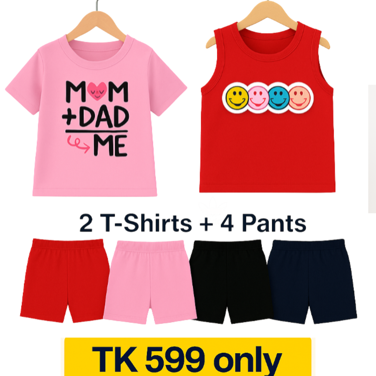1 Tank + 1 Tee + 4 Pants = All-Day Comfort for Kids