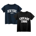 City-inspired typography print 2 Design Combo Look Baby & Kids Wear