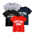 Basic Cotton Black T-Shirt Los Angeles • New York • Chicago Baby & Kids Wear 4-Pack