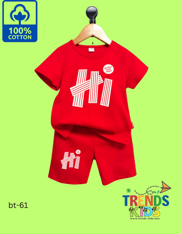 Baby & Kids Super Comfortable Red T-Shirt & Red Pants Set