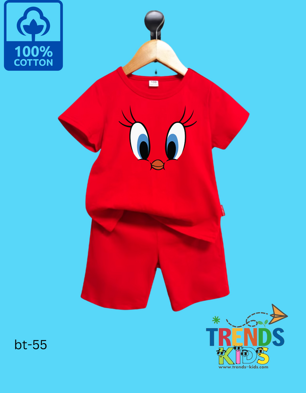 Baby & Kids Super Comfortable Red T-Shirt & Red Pants Set