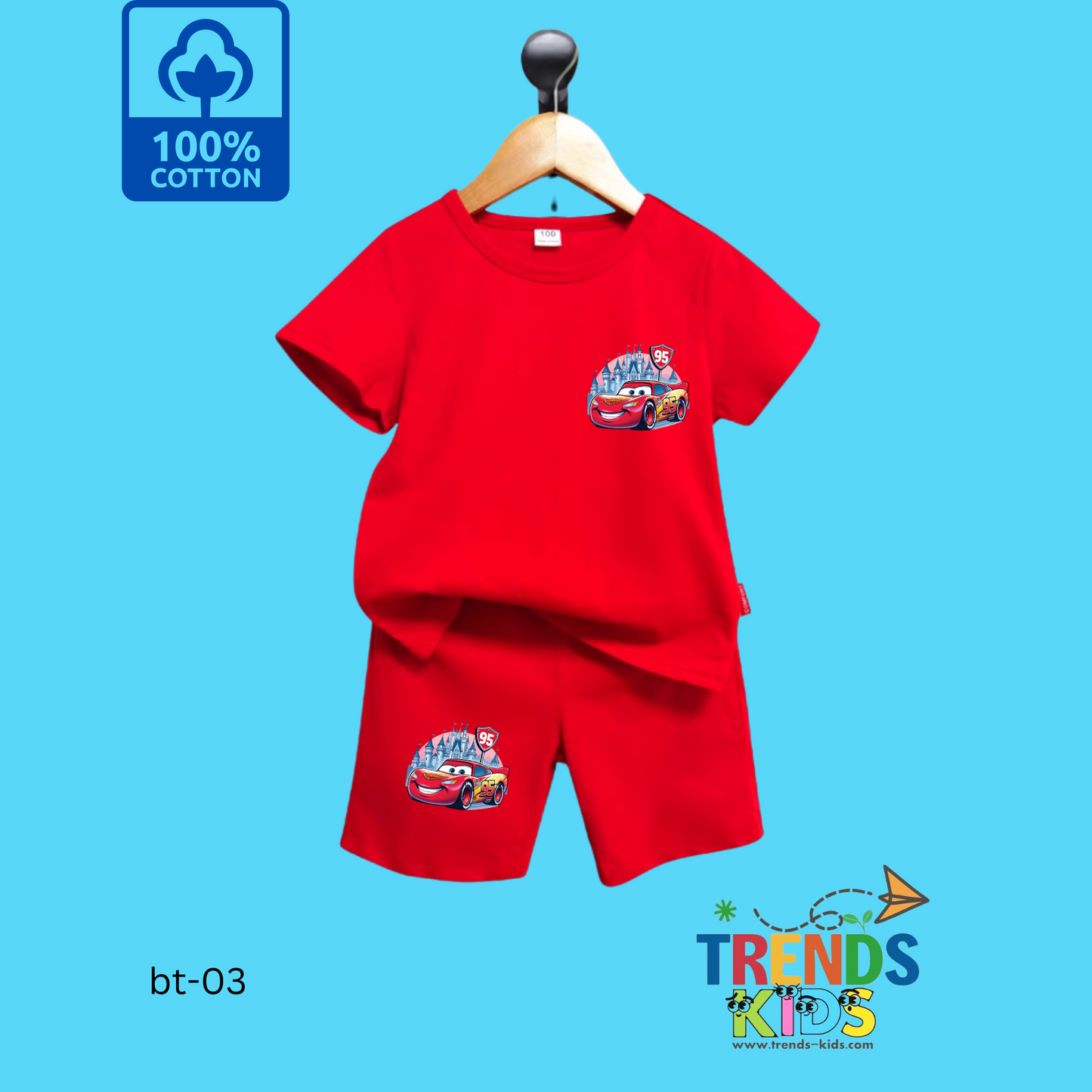 CAR95 Small T-Shirt & Pants Red Set