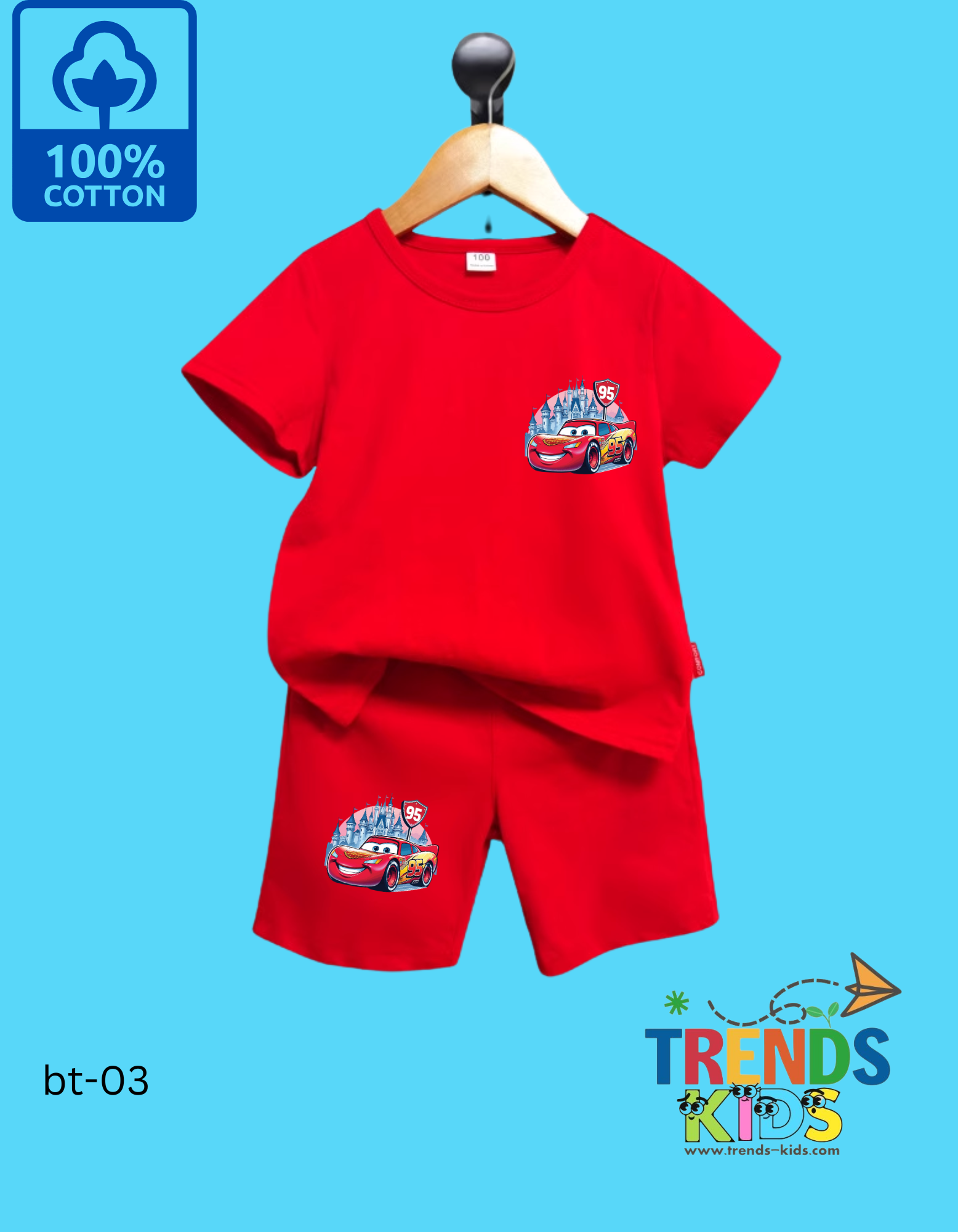 CAR95 Small T-Shirt & Pants Red Set