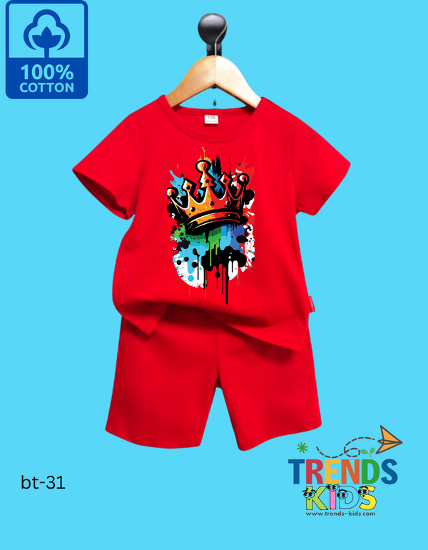 Baby & Kids Super Comfortable Red T-Shirt & Red Pants Set