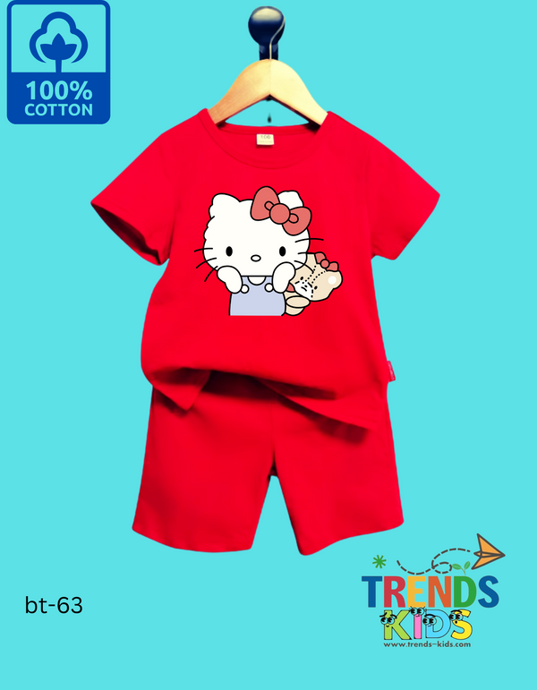 Baby & Kids Super Comfortable Red T-Shirt & Red Pants Set