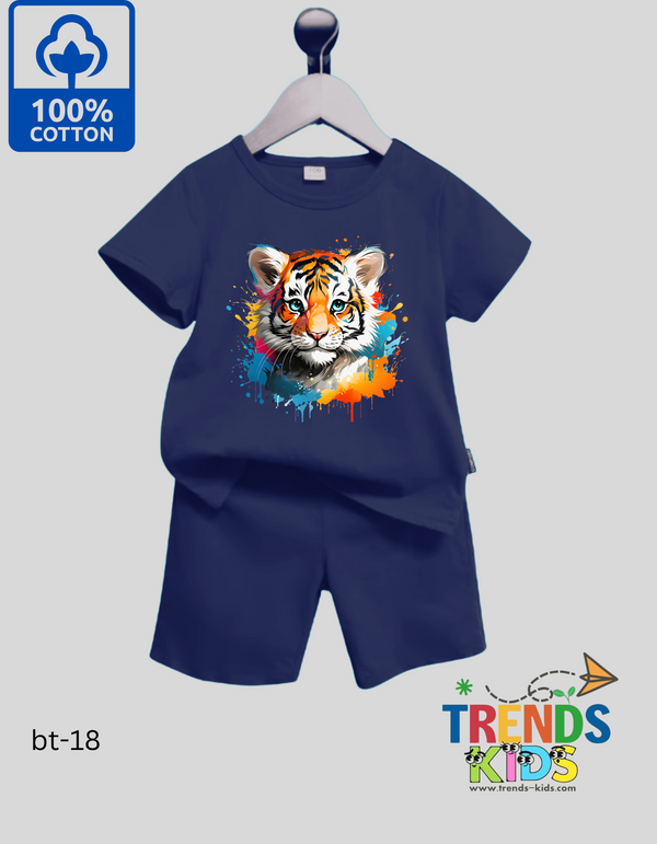 Baby & Kids Super Comfortable Navy Blue T-Shirt & Navy Blue Pants Set