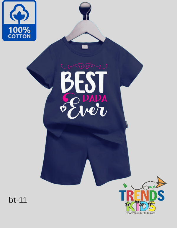 Baby & Kids Super Comfortable Navy Blue T-Shirt & Navy Blue Pants Set