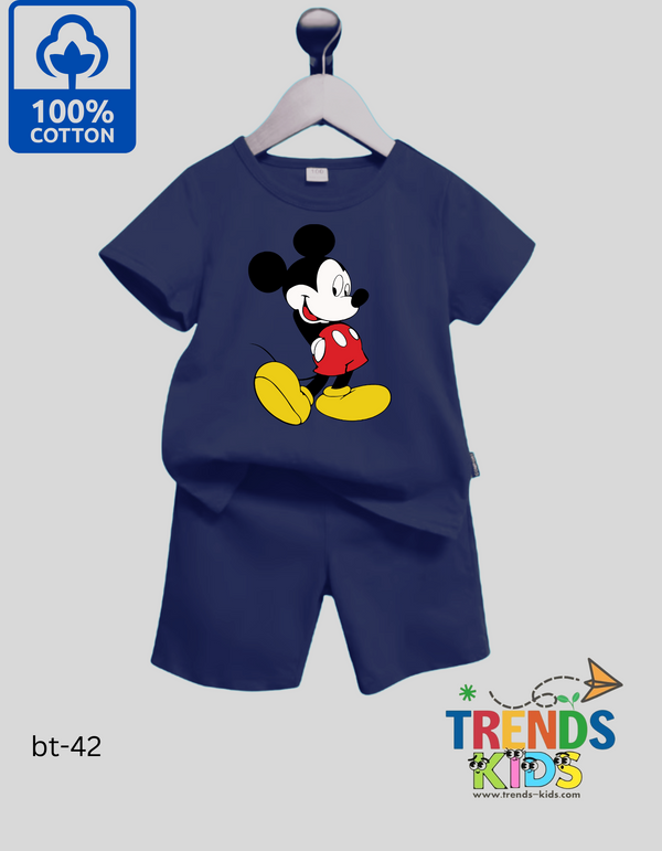 Baby & Kids Super Comfortable Navy Blue T-Shirt & Navy Blue Pants Set