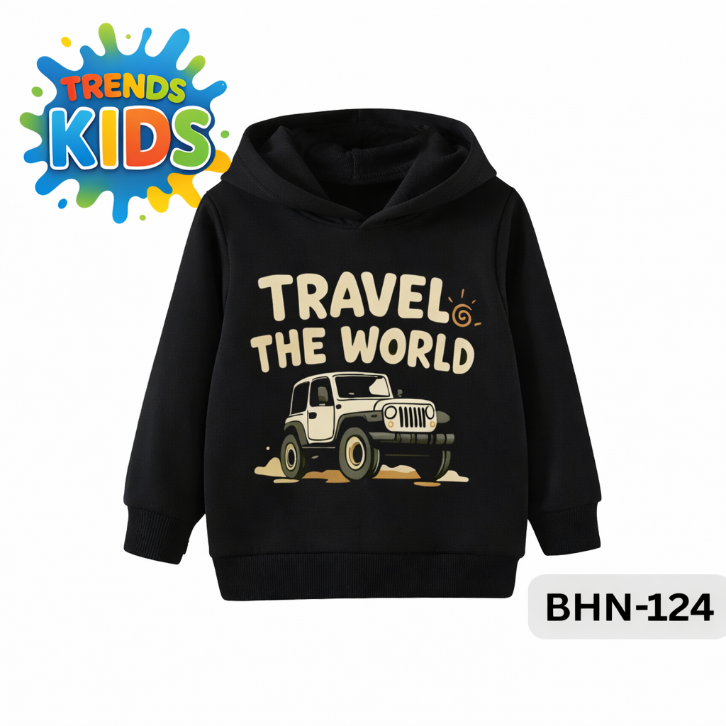 Travel The World Hoodie (BHN-124) | Kids Winter Hoodie – Trends-Kids Bangladesh