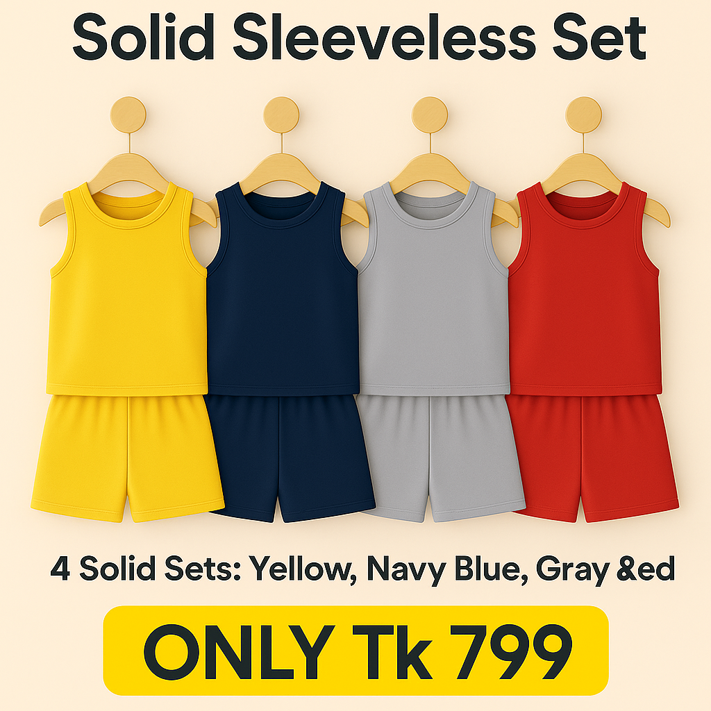 4-Pack Sleeveless Tee & Pant Combo for Boys/Girls