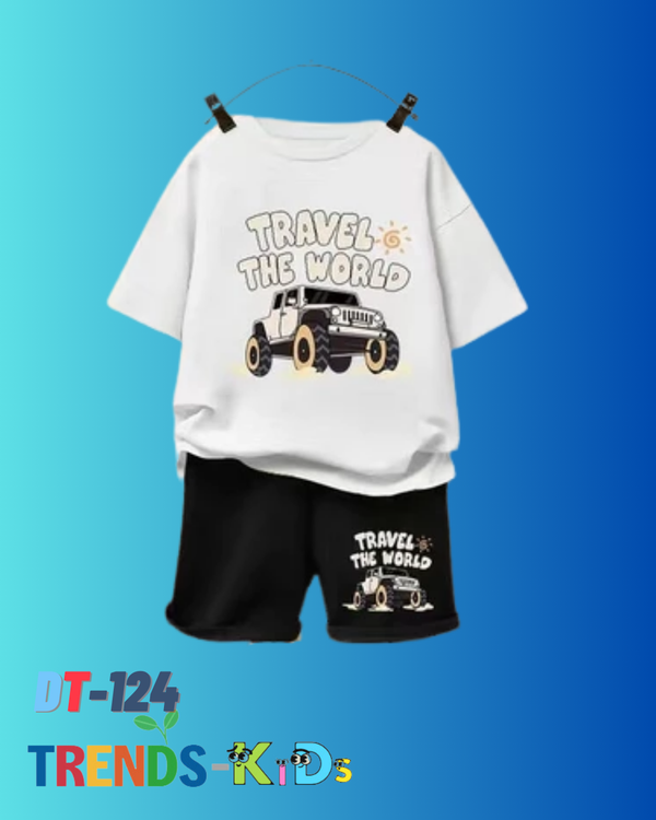 Summer Children Boy Clothes Letter Printed T-Shirts And Shorts 2 Pieces Set