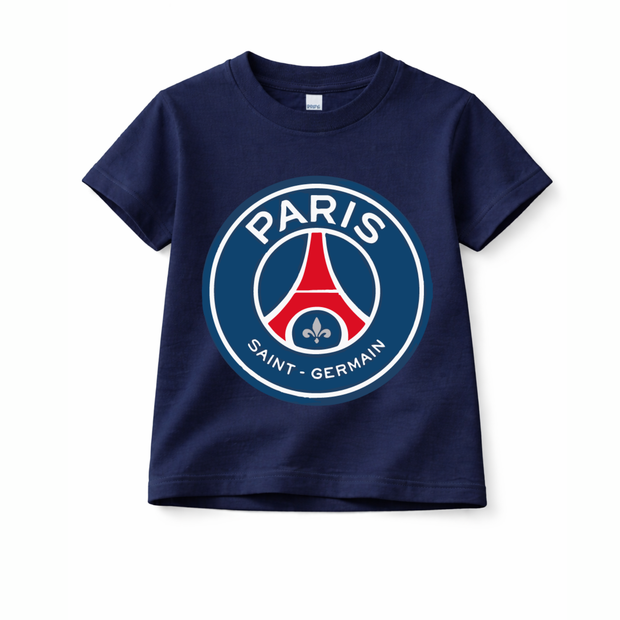Premium Paris Football Style T-Shirt – Navy Blue Cotton Tee DTNNP