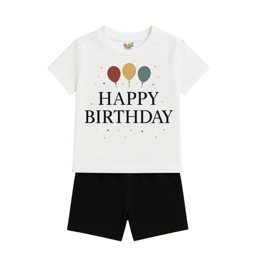 Happy Birthday Kids T-Shirt & Shorts Set | Soft Cotton DT13