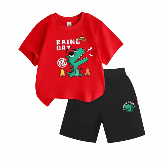 Premium T-Shirt + Pocket Shorts Set Soft Cotton – Kids Summer DTSet133