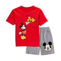 Premium Baby & Kids Red T-Shirt & Grey Shorts Set Pocket Shorts