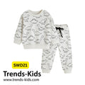 Boys & Girls Dinosaur-Print Winter Set – Terry Cotton Sweatshirt + Joggers