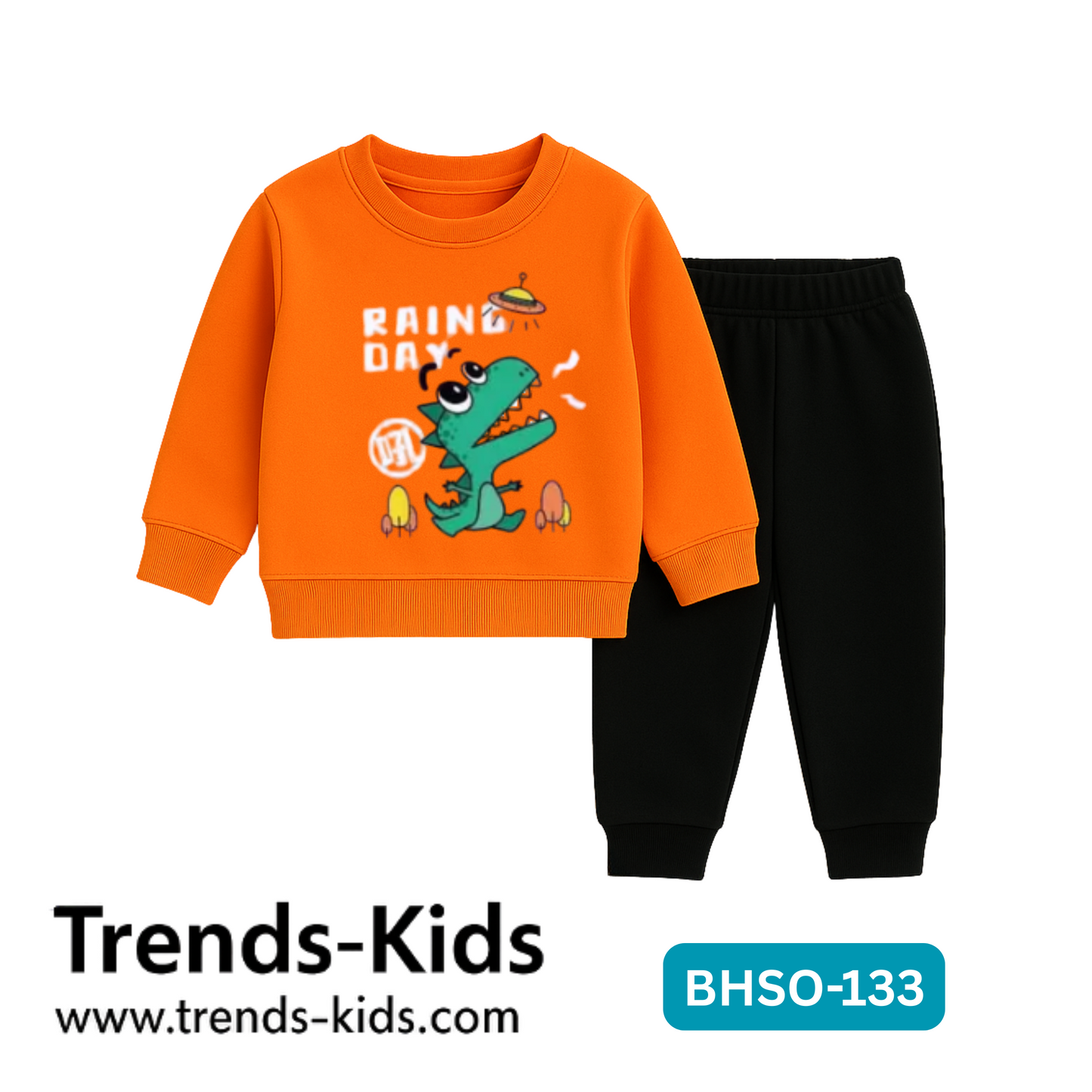 🦖 Dino Rainy Day Kids Sweatshirt & Jogger Set