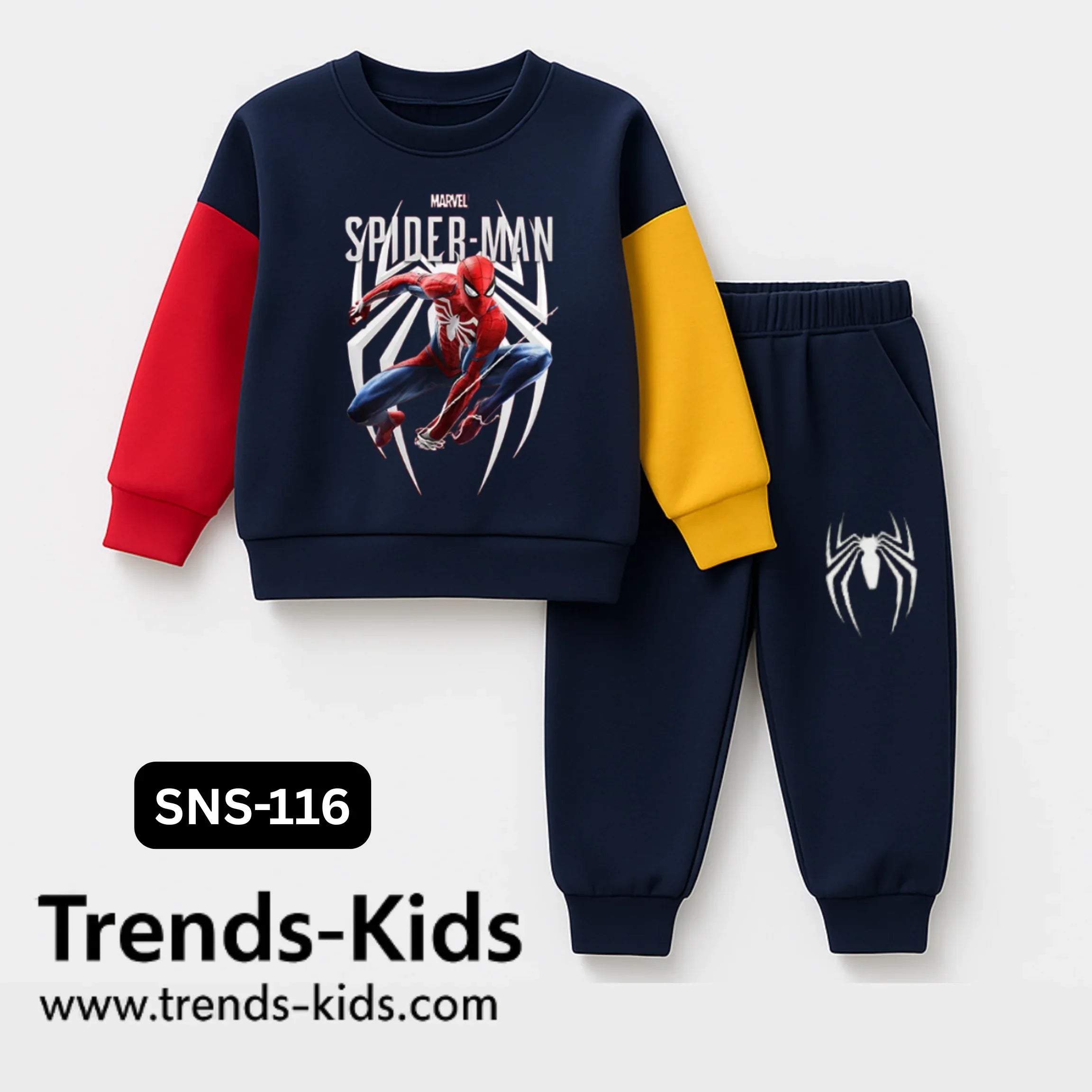 Spider Kids Set – Sweatshirt &amp; Jogger Two-Piece Outfit