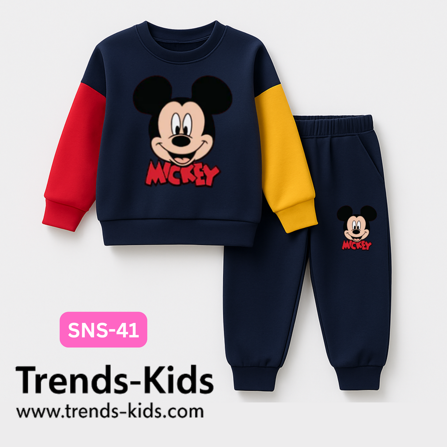 Mickey Mouse Premium Sweatshirt & Trousers – Two-Piece Outfit