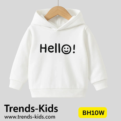Hello White Hooded Kids Boys & Girls