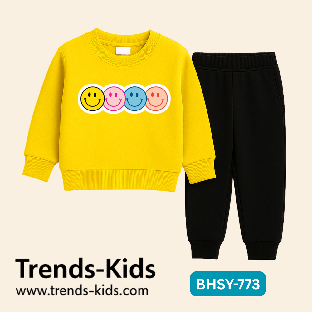😀 Colorful Smiley Kids Sweatshirt & Jogger Set