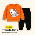 Doll Kids Boys & Girls orange  Sweater And Black  Trousers  Two-Piece Sets Dt63