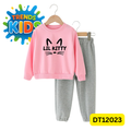 Lil Kitty Print Kids Sweater & Jogger Set | Premium Terry Cotton Winter Wear (6 Months–6 Years)