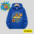 Blue Kids Hoodie – Airplane Graphic “Born to Fly” | Premium Cotton Winter Wear