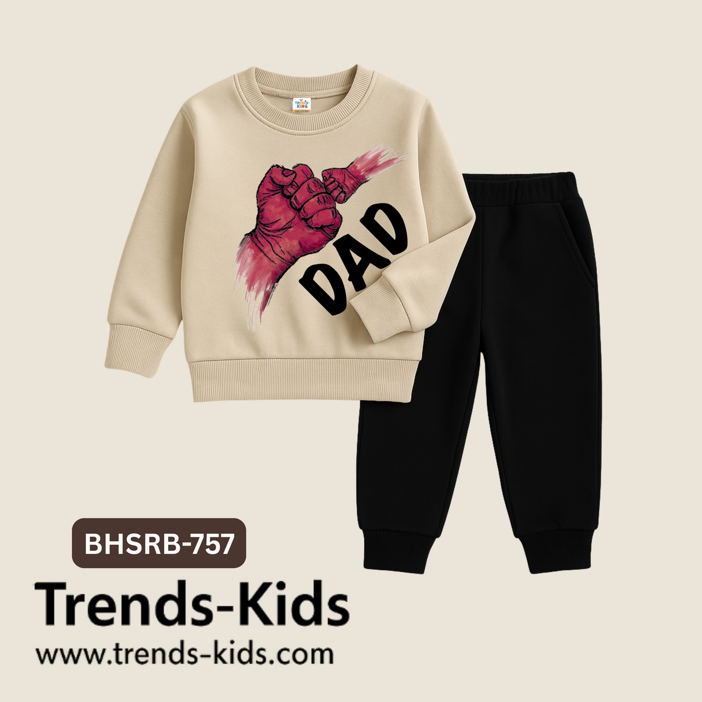 👨‍👦 Dad & Son Fist Bump  Kids Sweatshirt & Jogger Set