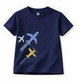Premium Cotton Kids T-Shirt – Airplane Print Soft & Comfortable | TS-FLYING-NAVY