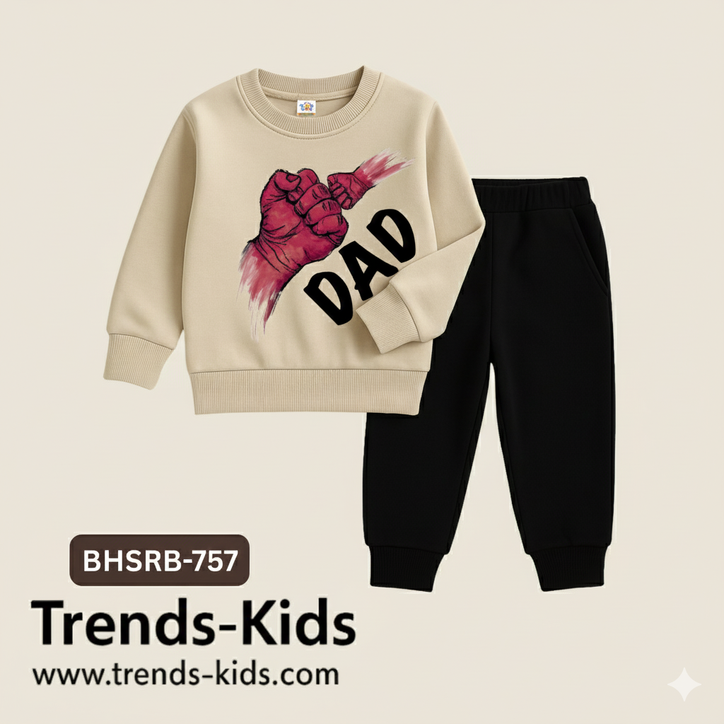 👨‍👦 Dad & Son Fist Bump  Kids Sweatshirt & Jogger Set
