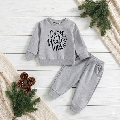 Cozy Winter Vibes Set (BHN-124) | Kids Sweatshirt & Jogger