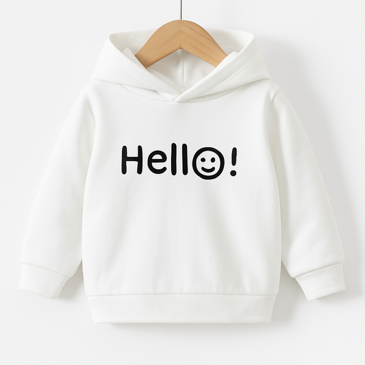 Hello White Hodded Kids Boys & Girls BH10W