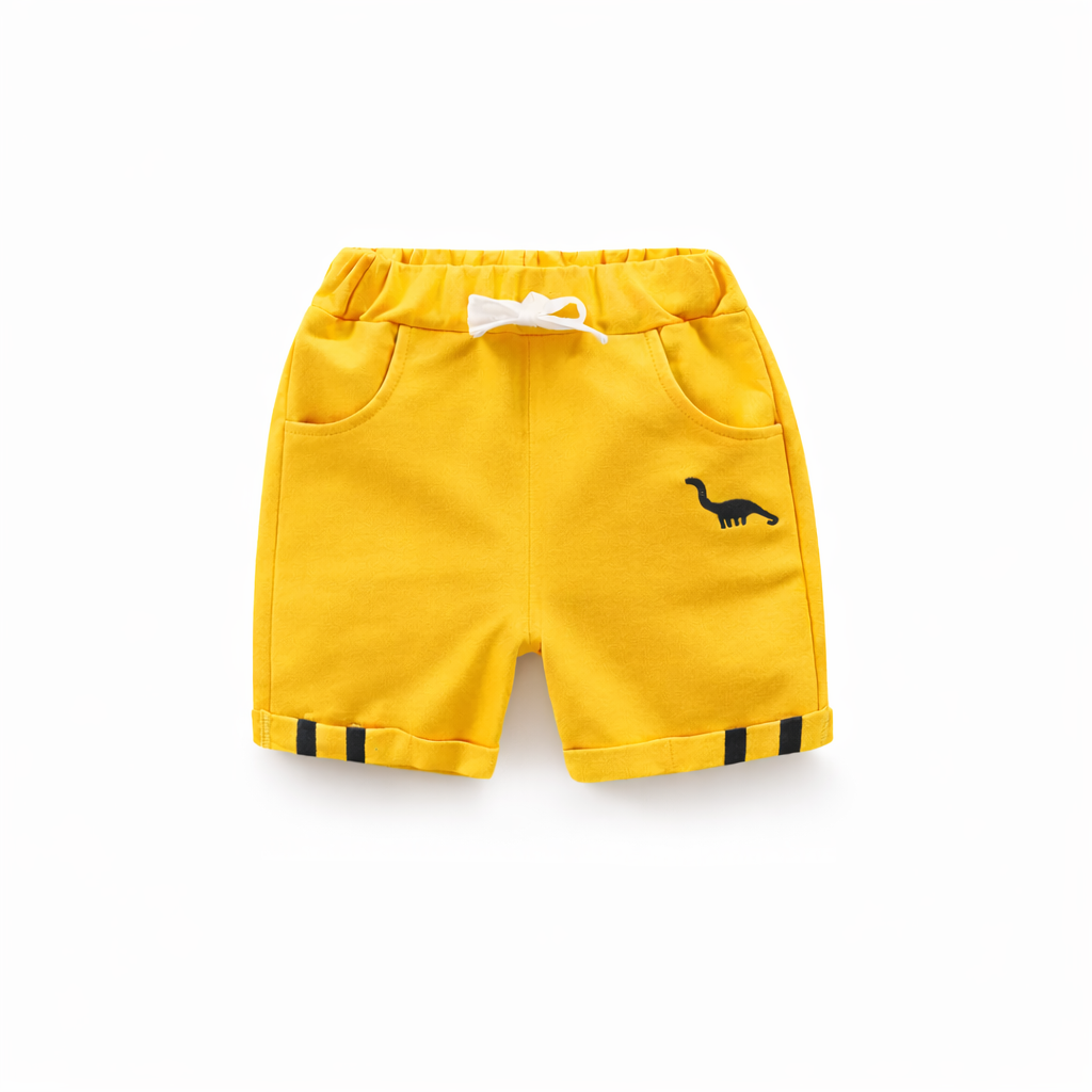 Premium Yellow Terry Cotton Kids Shorts – 300+ GSM | Soft & Comfortable