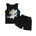 Kids' 2-Piece Shark Tank Top and Shorts Set – "Surfer Man" Graphic STSBS