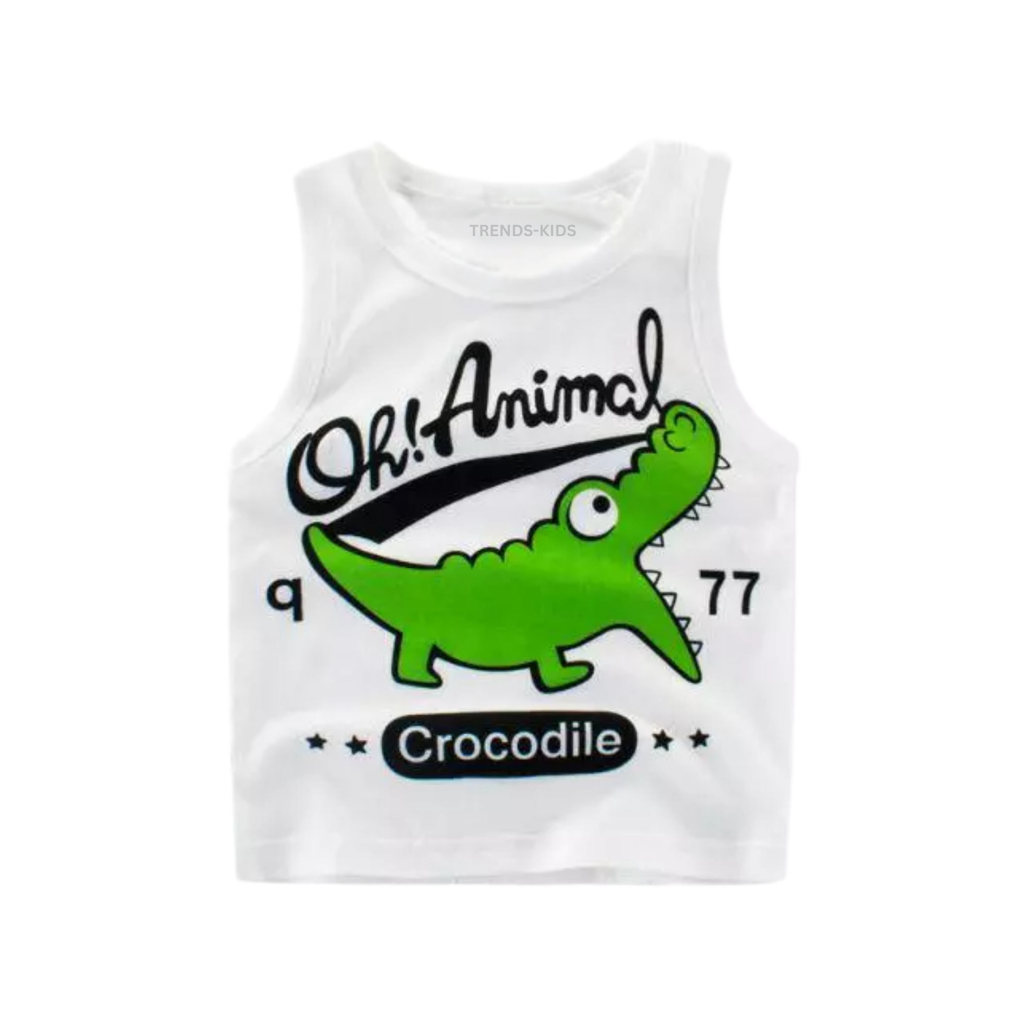 Baby &; Kids Cotton Sleeveless Tank Top – Cute Dinosaur Cartoon Print STSSD