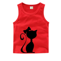Red Sleeveless T-Shirt with Pant Set for Kids STR1