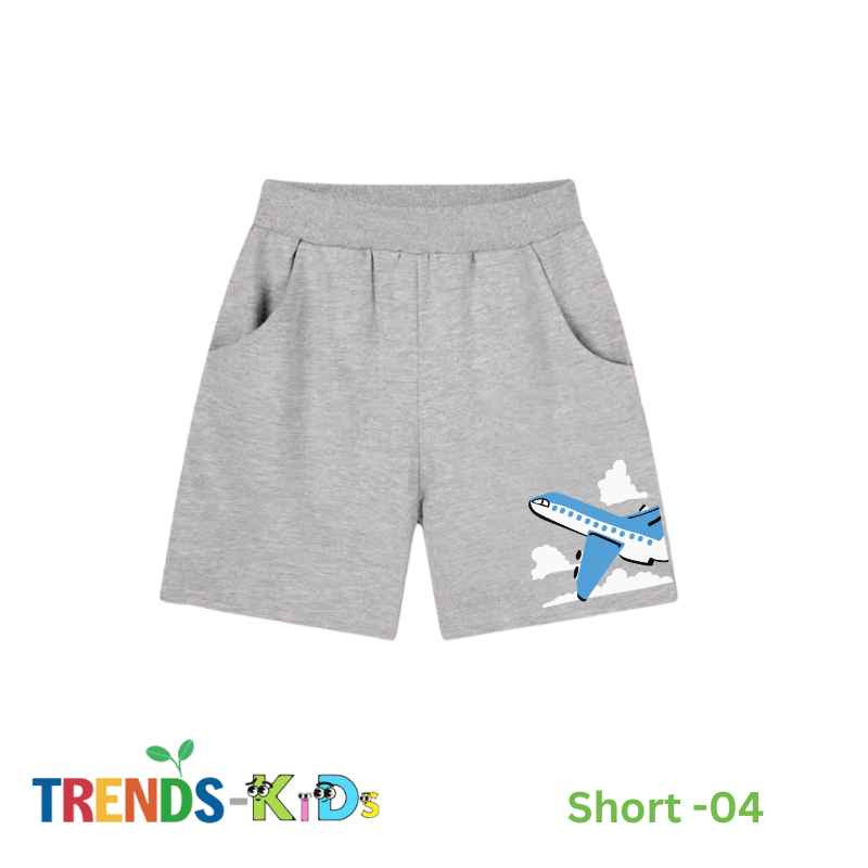 Luxury Baby Grey Shorts with Pocket Accen