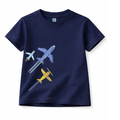 Premium Cotton Kids T-Shirt – Airplane Print Soft & Comfortable | TS-FLYING-NAVY